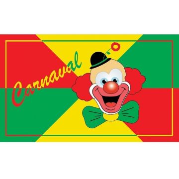 Carnaval vlag clown rood geel groen