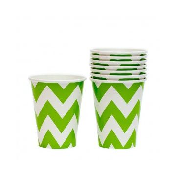 Chevron beker groen, 8 st