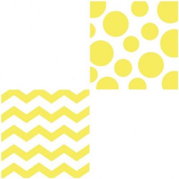 Chevron geel dots servet 16