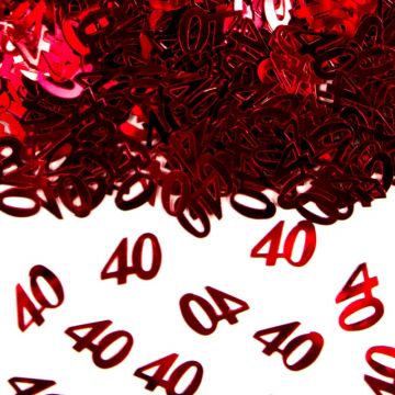 Confetti 40 jaar robijn rood