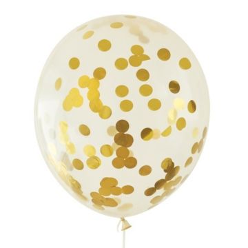 Confetti ballon goud mega, 60 cm.