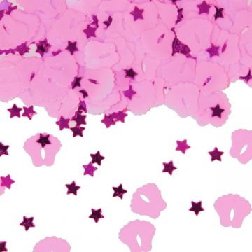 Confetti voet meisje geboorte roze