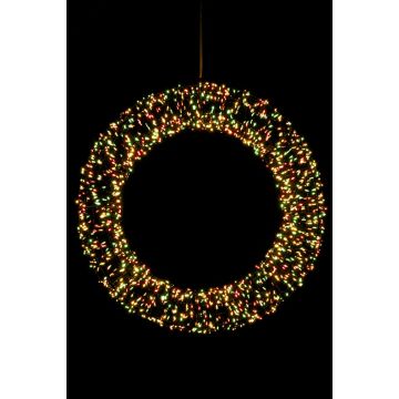 Carnaval  lichtkrans 2 kleuren, 50 cm