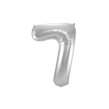 Opblaascijfer 7 zilver