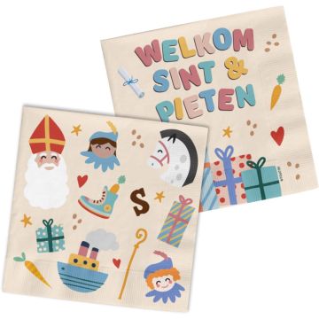 Servetten Weikom Sint en Piet