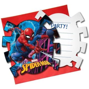 Spiderman uitnodiging Spin, 6 st