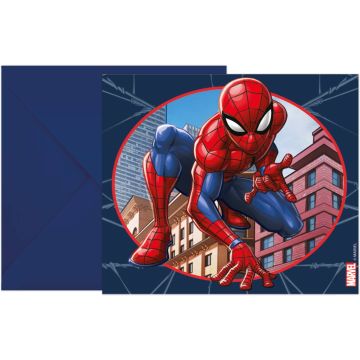 Uitnodiging Spiderman, 6 st