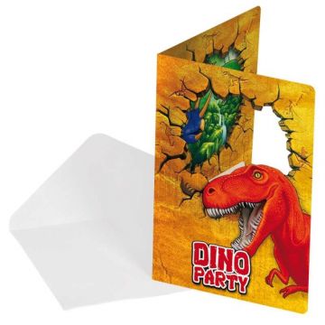 Uitnodiging Dino feestje,